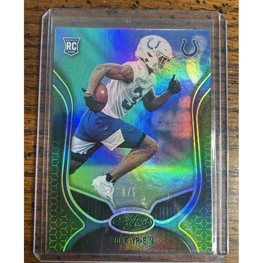 ROCK YA-SIN 2019 PANINI CERTIFIED #154 COLTS ROOKIE GREEN /5